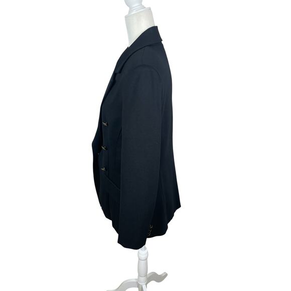 Neiman Marcus Double Breasted Blazer Stretch Black Women's 10 Classic Academia - Picture 6 of 15